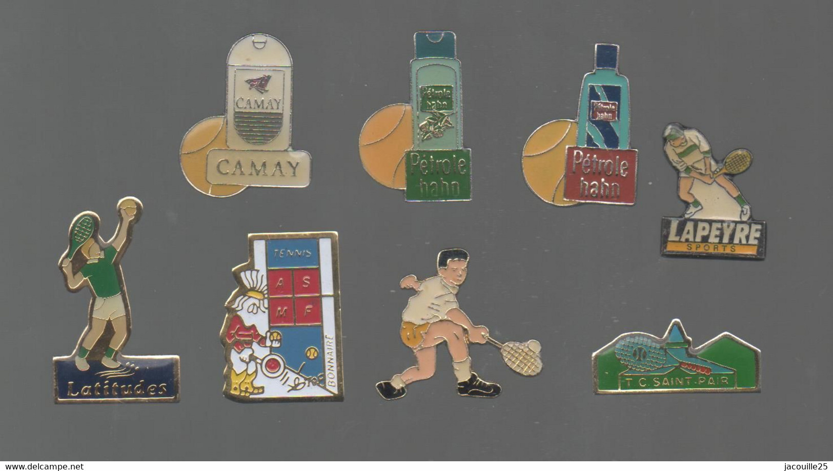 PINS PIN'S TENNIS EGF 1009 LATITUDES SAINT PAIR LAPEYRE BONNAIRE GAMAY PETROLE HAHN LOT 8 PINS - Natation