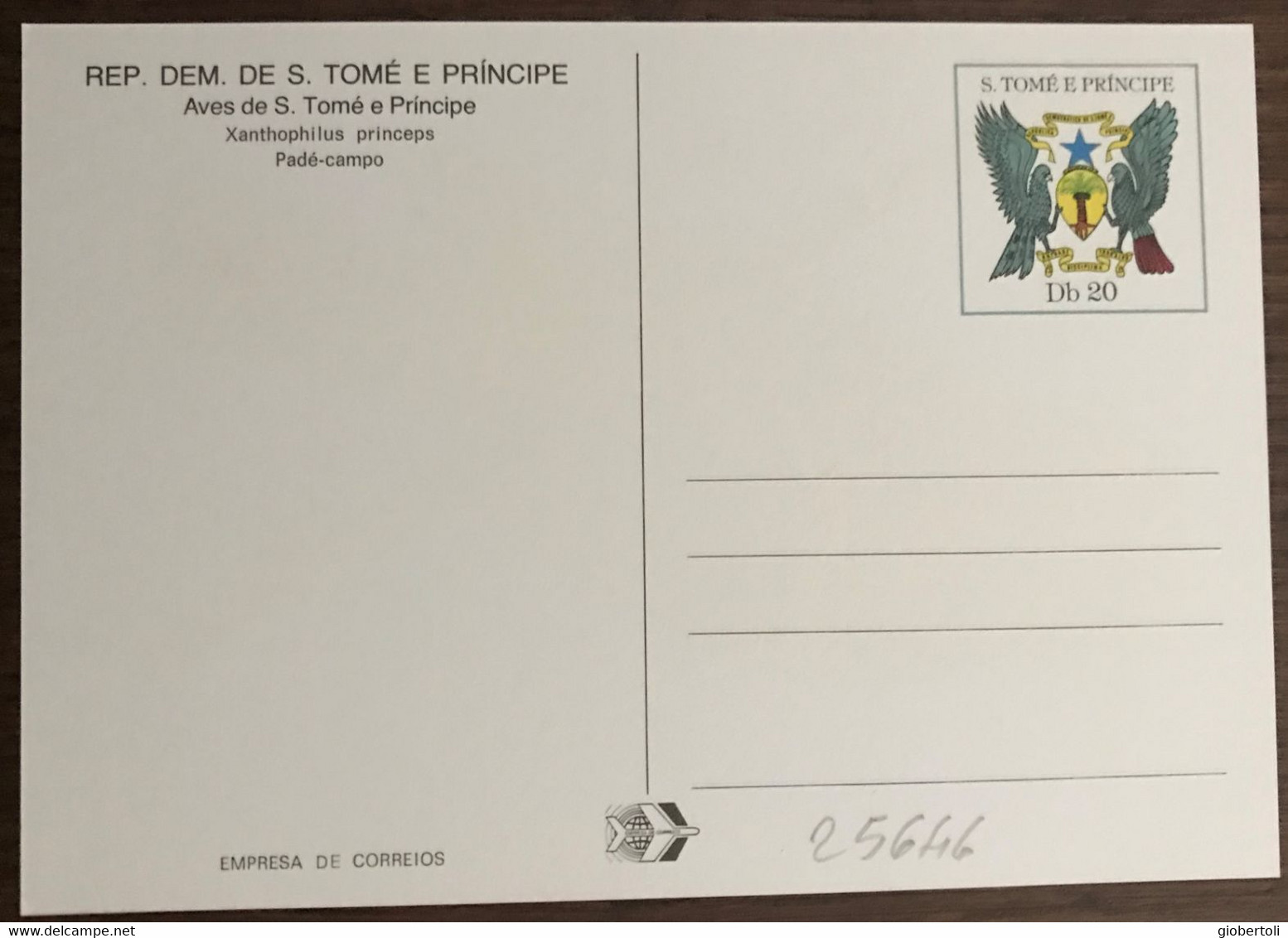 Sao Tomé E Principe: Intero, Stationery, Entier, Xanthophilus Princeps - Passeri