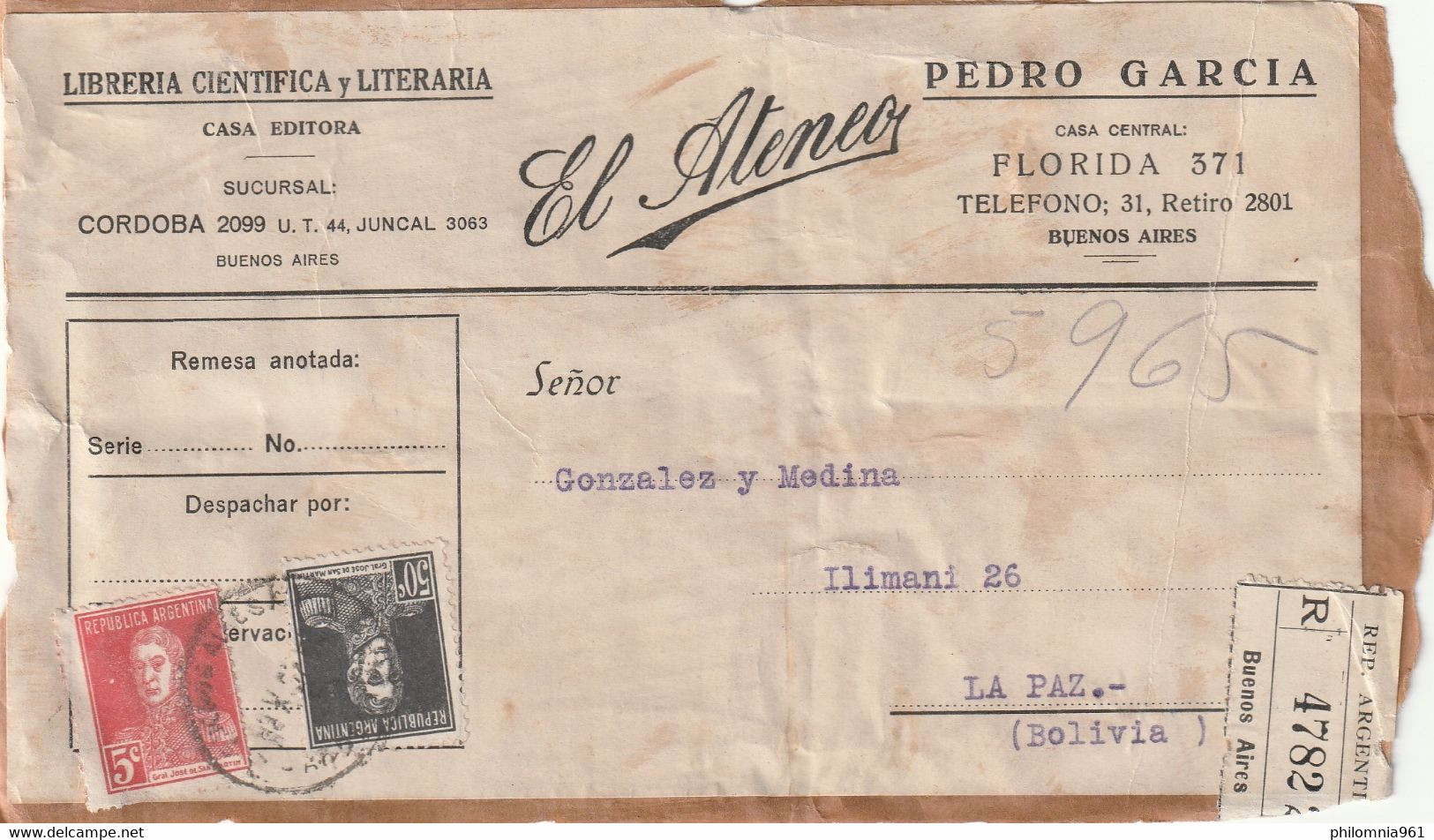 ARGENTINA AIRMAIL COVER - Prephilately