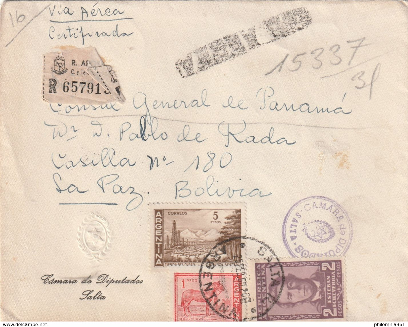 ARGENTINA AIRMAIL COVER 1950 - Prephilately