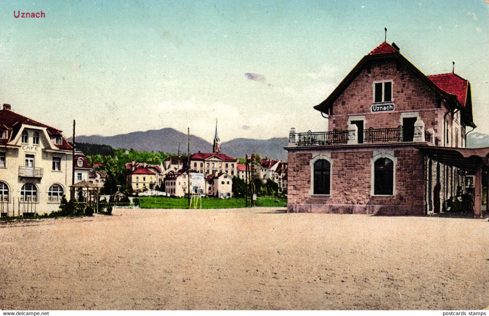 Uznach, Bahnhof Und Teilansicht, 1913 - Uznach