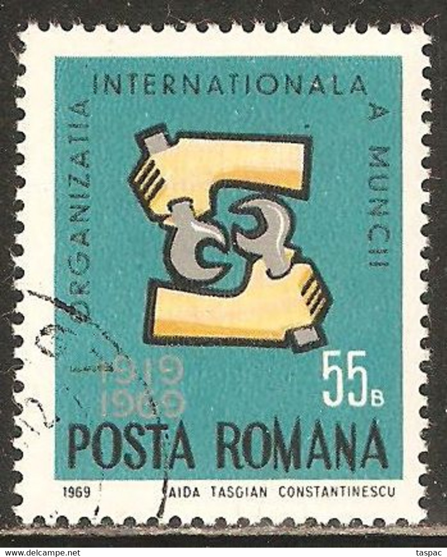 Romania 1969 Mi# 2763 Used - ILO, 50th Anniv. - OIT