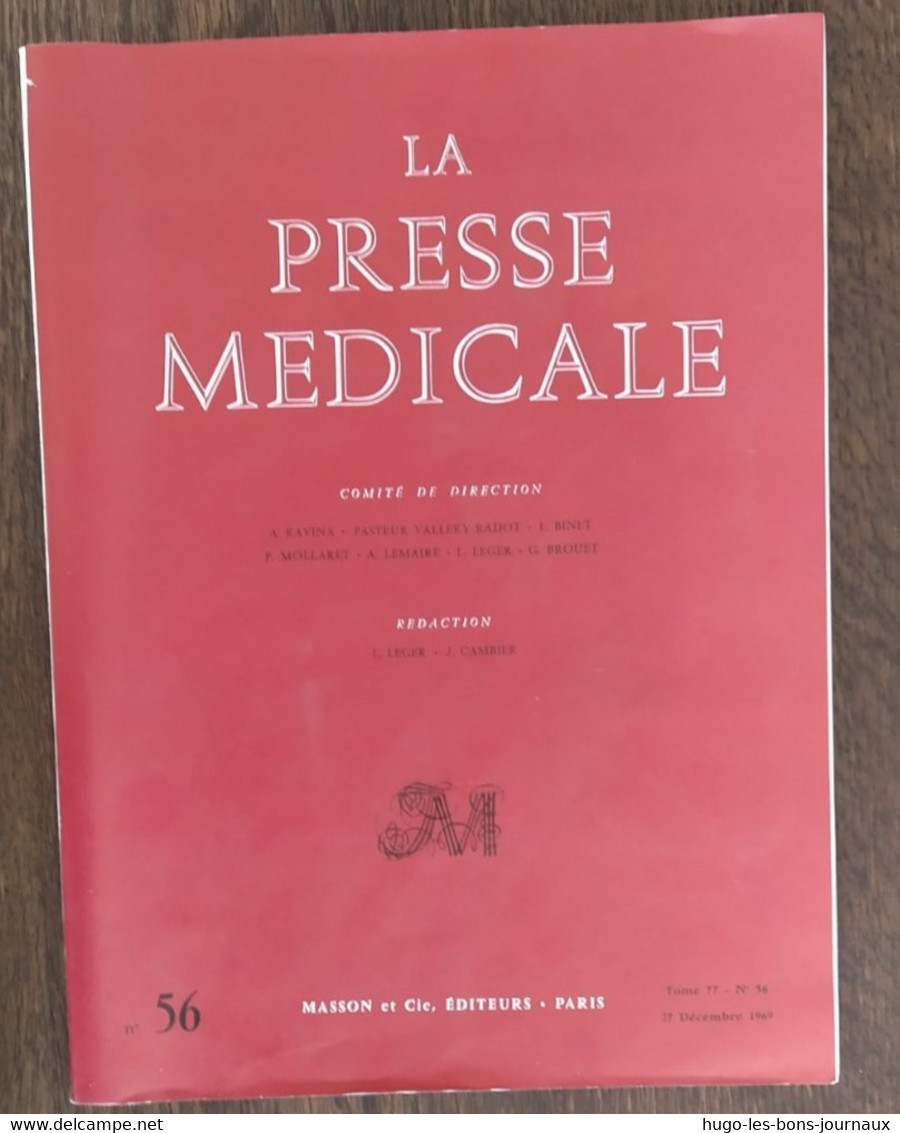 La Presse Médicale_Tome 77_n°56_décembre1969_Masson Et Cie - Medicina & Salud