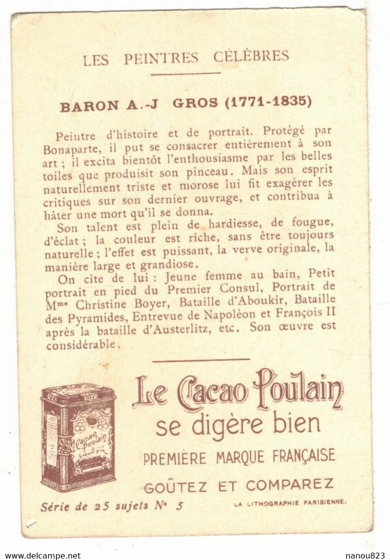 CHROMO PUBLICITAIRE PUBLICITE CHOCOLAT POULAIN ART PEINTURE MUSEE DU LOUVRE BARON A J GROS PEINTRE MME CHRISTINE BOYER - Poulain