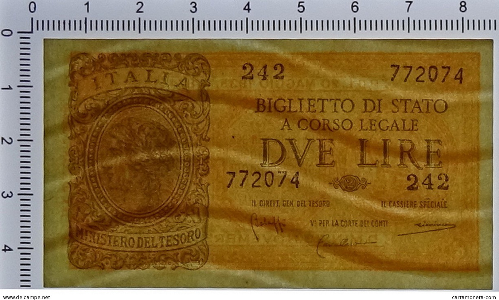 2 LIRE BIGLIETTO DI STATO LUOGOTENENZA UMBERTO BOLAFFI 23/11/1944 FDS - Regno D'Italia – Autres