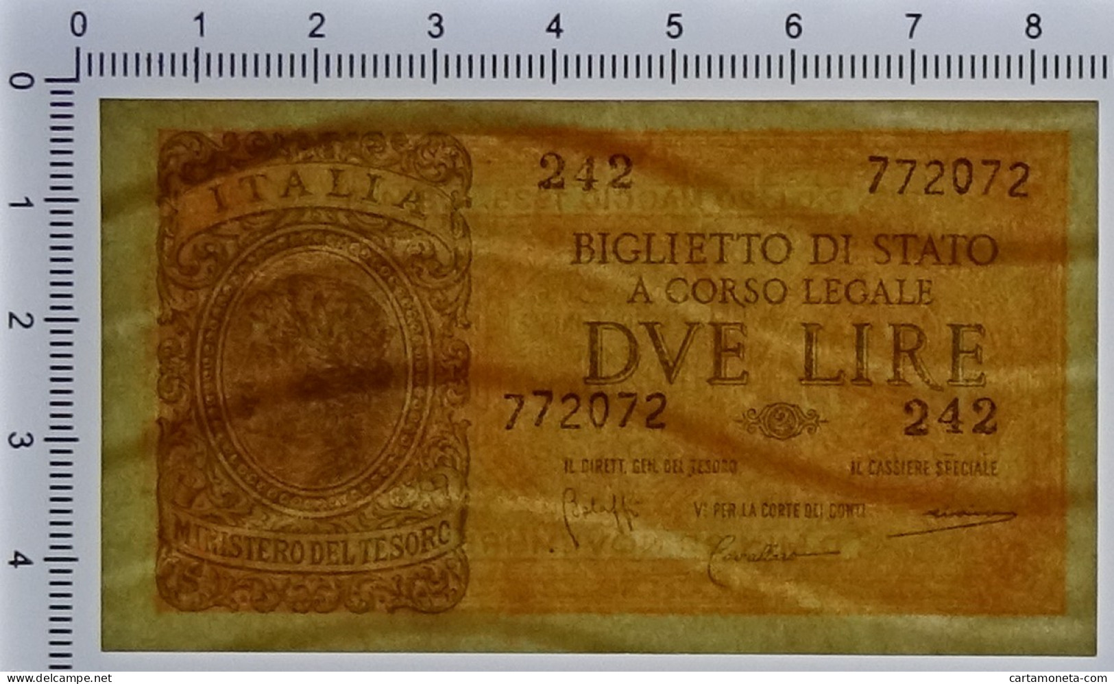 2 LIRE BIGLIETTO DI STATO LUOGOTENENZA UMBERTO BOLAFFI 23/11/1944 FDS - Otros