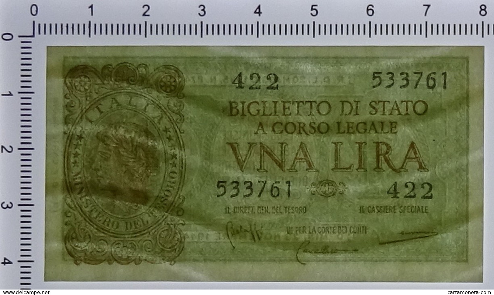 1 LIRA BIGLIETTO DI STATO LUOGOTENENZA UMBERTO BOLAFFI 23/11/1944 FDS - Regno D'Italia – Autres