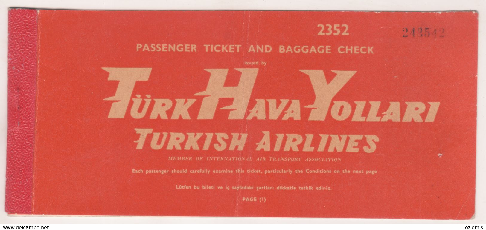 TURKISH AIRLINES TICKET ANKARA -ISTANBUL-ZURICH 1969 - Europe