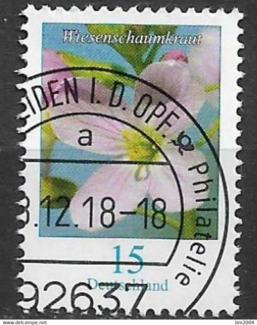 2018  Deutschland  Germaqny  Mi. 3424 FD-used Weiden  Blumen: Wiesenschaumkraut (Cardamine Pratensis) - Used Stamps