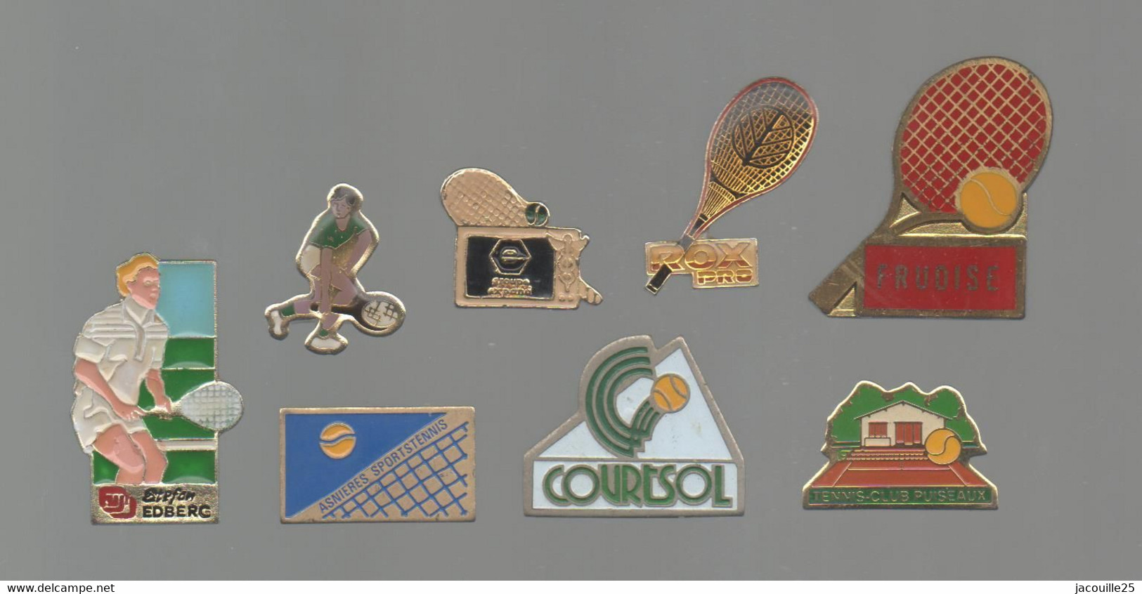 PINS PIN'S TENNIS  1014 EDBERG FUJI ROX ASNIERES COURTSOL PUISEAUX FRUOISE   LOT 8 PINS - Natation