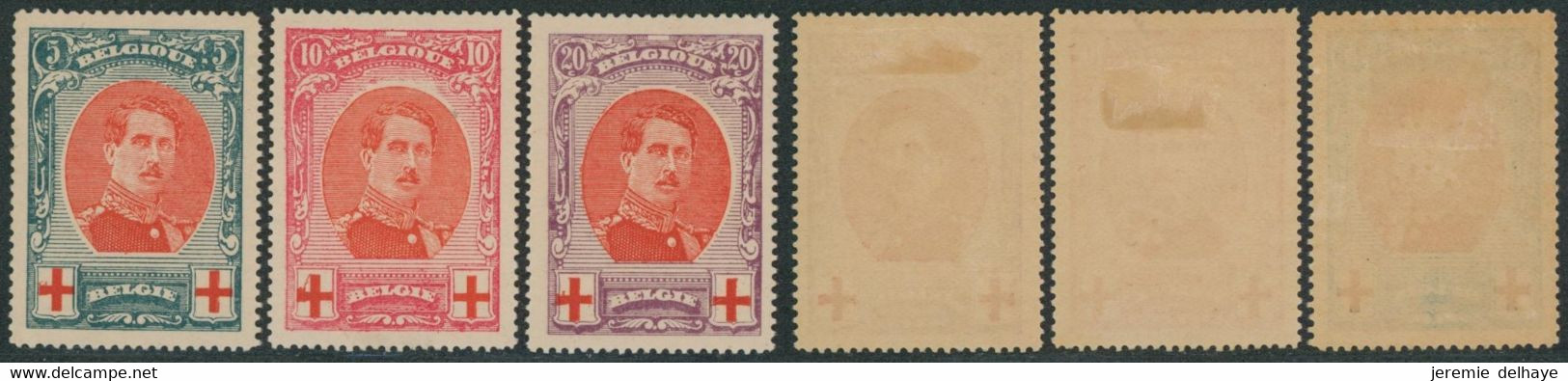 Croix-rouge - N°132/34* Fine Charnière (MH) + Variété "Torsade". - 1914-1915 Rode Kruis