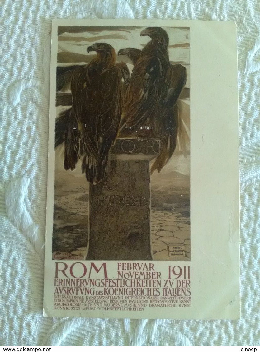 CPA ITALIE ROME 1911 ROM EXPOSITION INTERNATIONALE  ILLUSTRATEUR CAMBELLOTTI ART NOUVEAU - Expositions