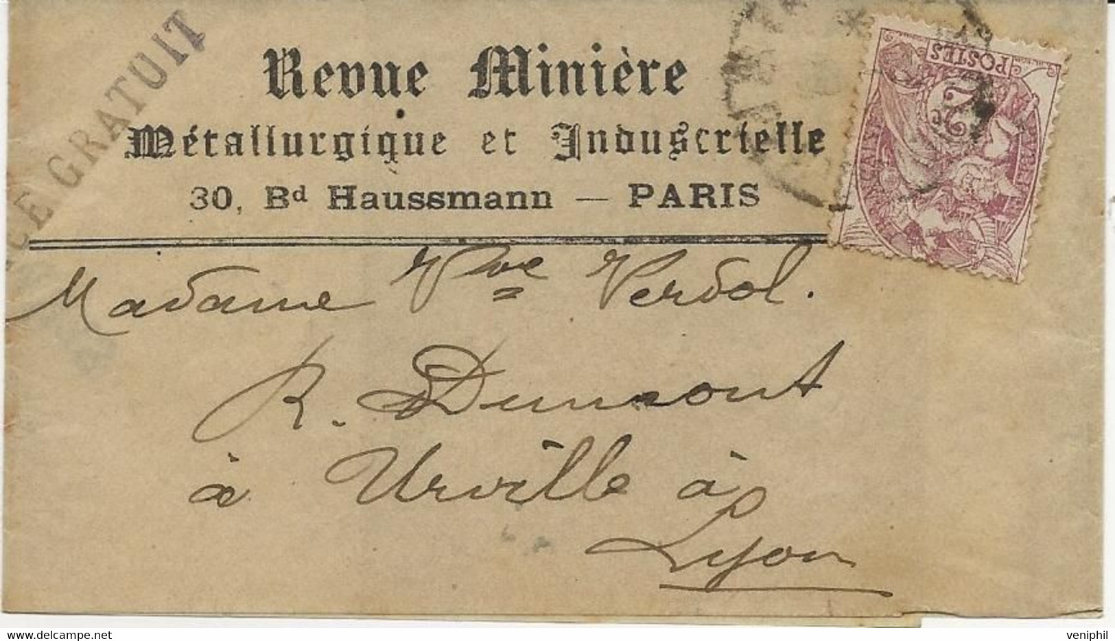 BANDE JOURNAL REVUE MINIERE AFFRANCHIE N° 108  CAD PARIS 1924 - Other & Unclassified