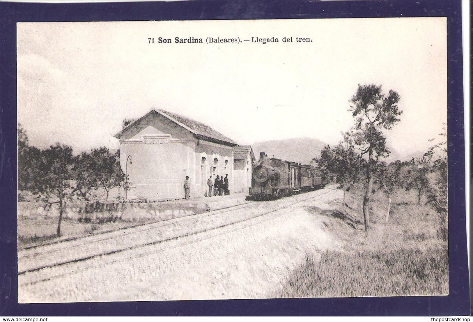 SPAIN ESPANA SON SARDINA BALEARES 71 LLEGADA DEL TREN RAILWAY STATION RARE MORE SPAIN LISTED - Mallorca