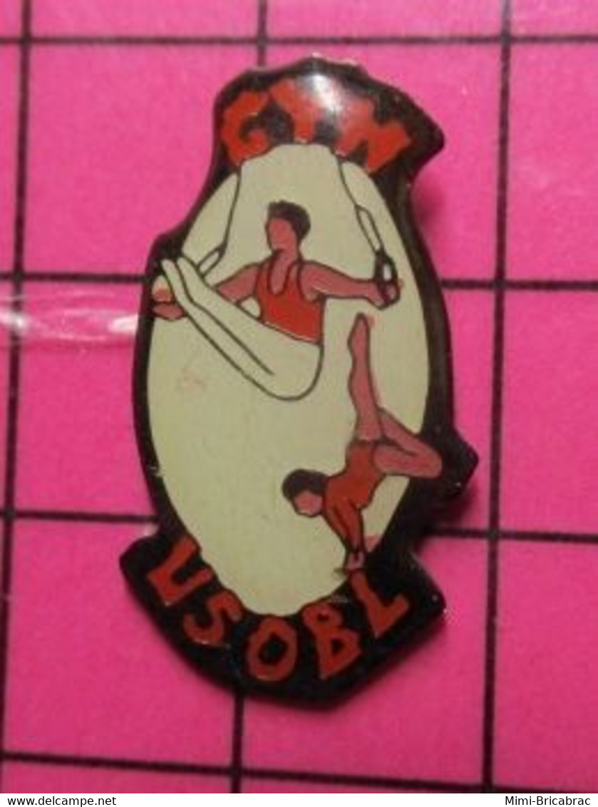 313c Pin's Pins / Beau Et Rare / THEME : SPORTS / CLUB GYMNASTIQUE USOBL ANNEAUX - Gymnastique