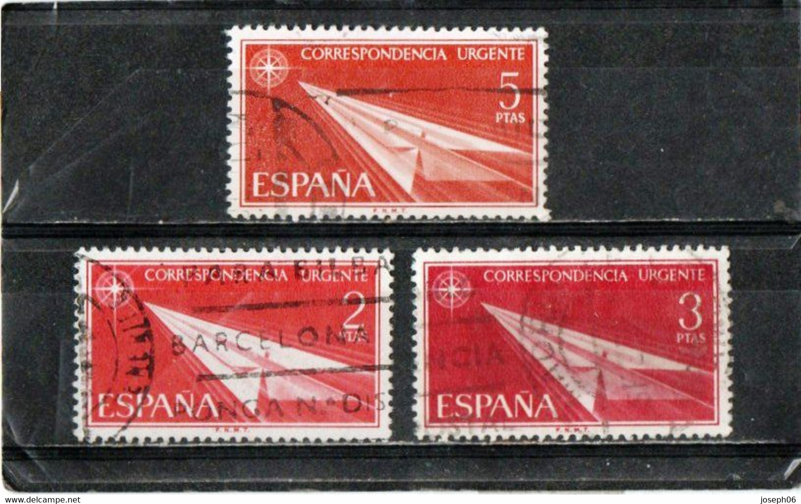 ESPAGNE   1956-66   Lettre  Exprès  Y.T. N° 31  à  35  Incomplet  Oblitéré - Espresso