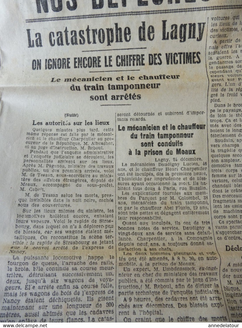 1933  LE PROGRES :Les Adorateurs du Sang ; Fête de la bière  à Munich ;Catastrophe de Lagny ; Manif de poilus ; etc