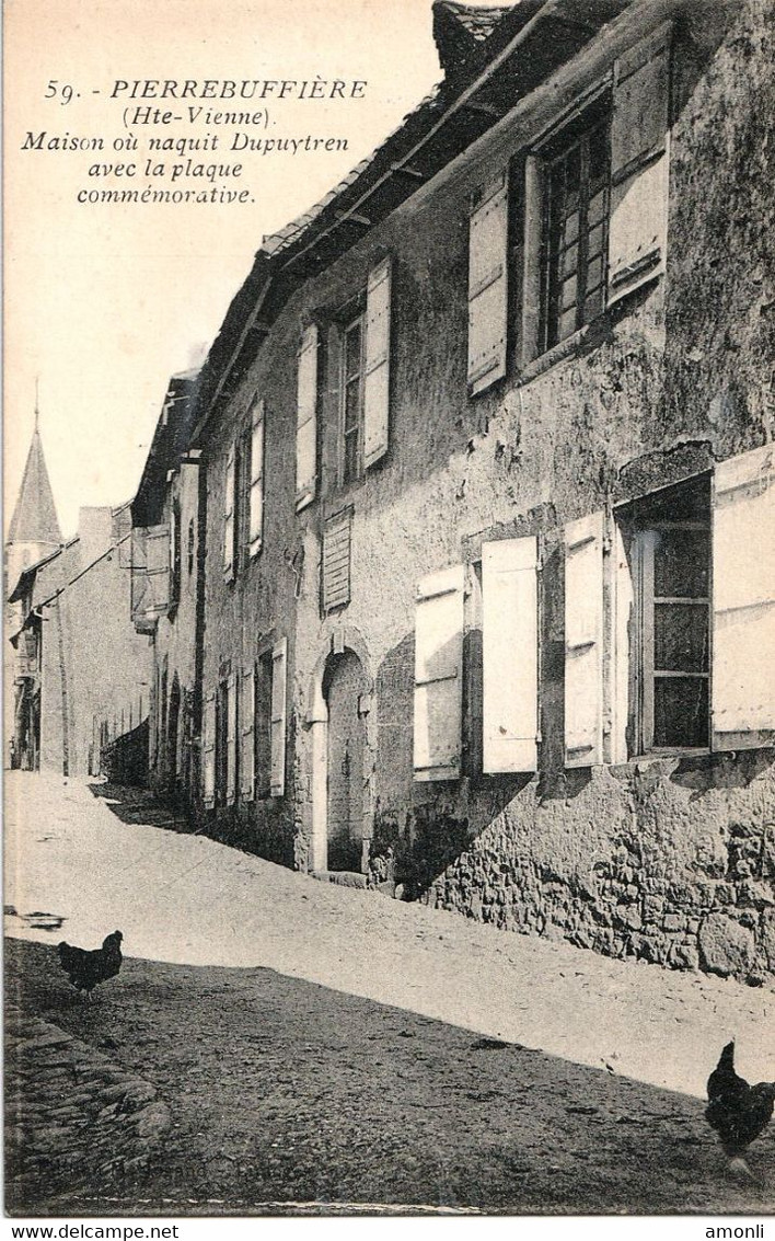 87. HAUTE-VIENNE - PIERRE-BUFFIERE. Maison Où Naquit Dupuytren Avec La Plaque Commémorative. (Pas Fréquente) - Pierre Buffiere