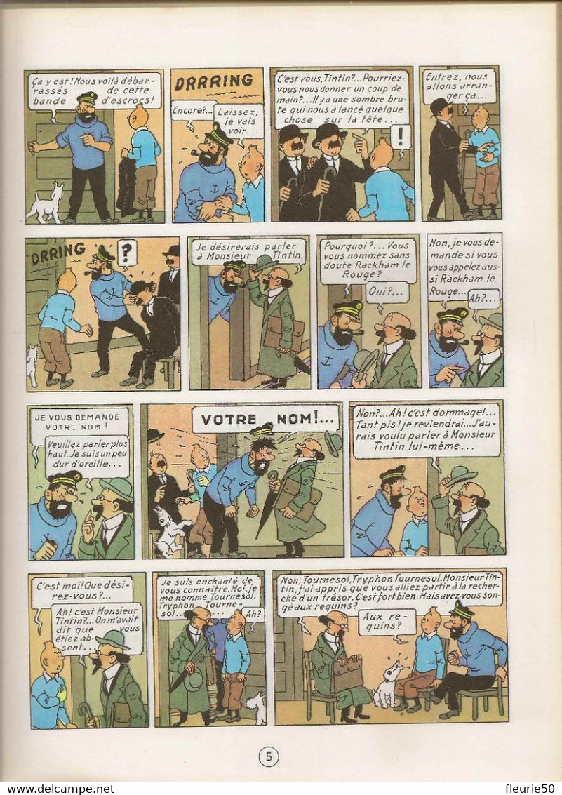 TINTIN - LE TRESOR DE RACKAM LE ROUGE Casterman 1947 AND 1973. Imprimé à Tournai Juin 1979. - Hergé