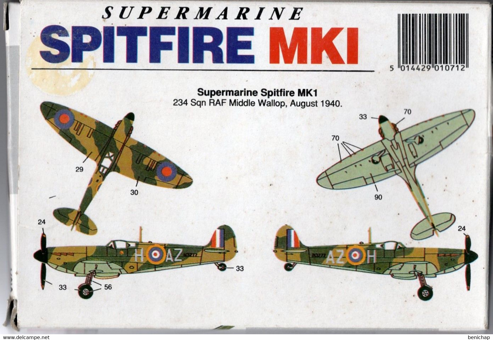 AIRFIX - SPITFIRE MK1 - SUPERMARINE - SERIE 1 - 1:72. - Avions