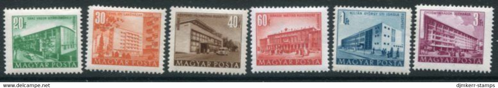 HUNGARY 1951 Definitive: Buildings Of The 5-Year Plan MNH / **  Michel 1186-91 - Nuevos