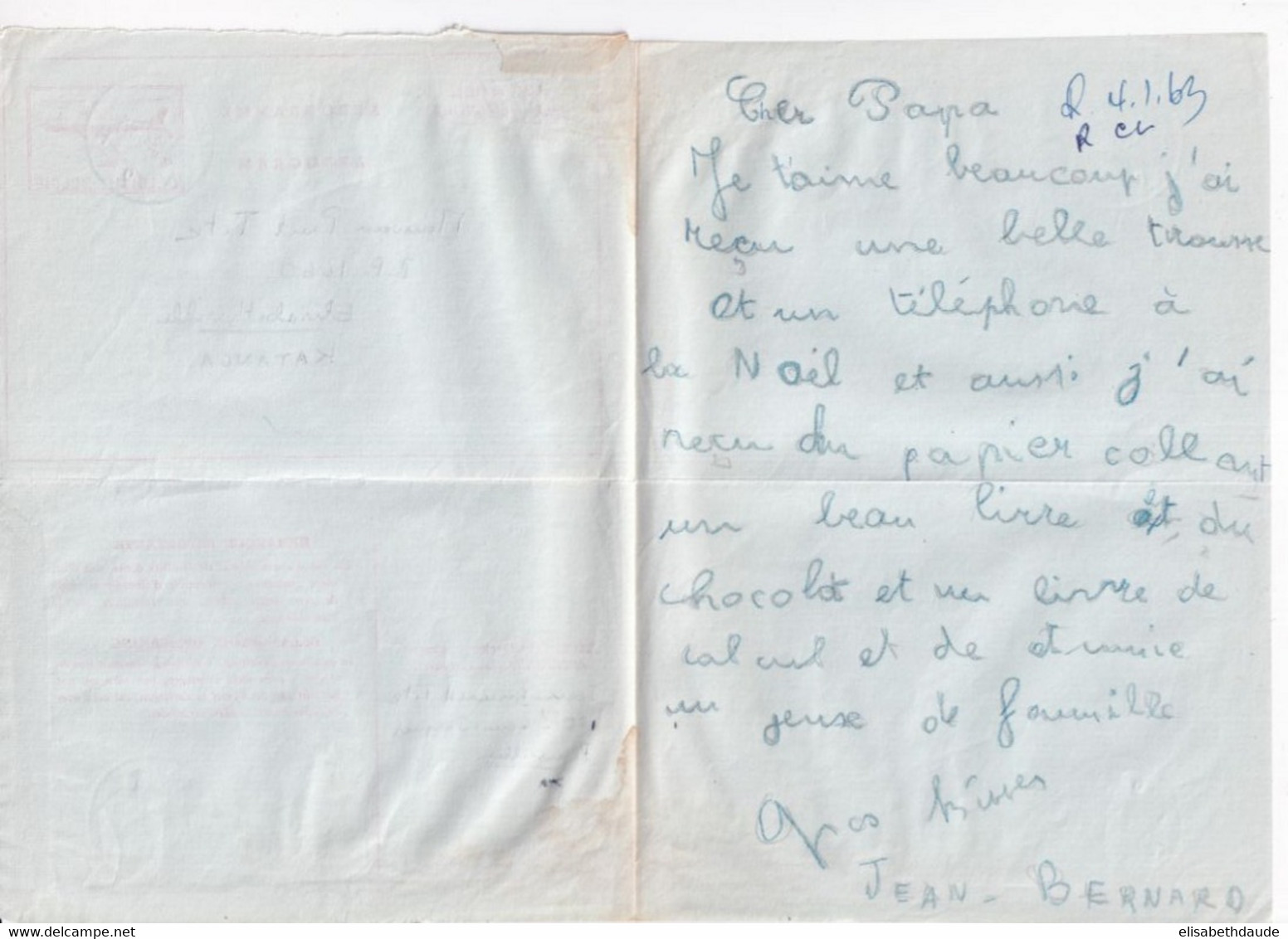 1962 - BELGIQUE => KATANGA INDEPENDANT ! - LETTRE AEROGRAMME De VERVIERS => ELISABETHVILLE - Aérogrammes