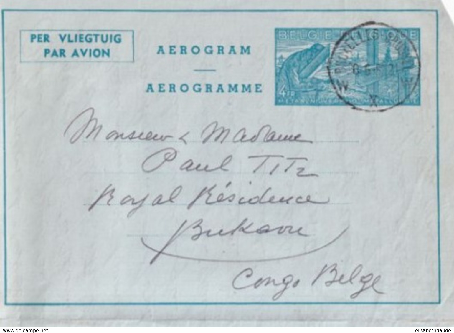 1957 - BELGIQUE => CONGO BELGE ! - LETTRE AEROGRAMME De BRUXELLES => BUKAVU - Aérogrammes