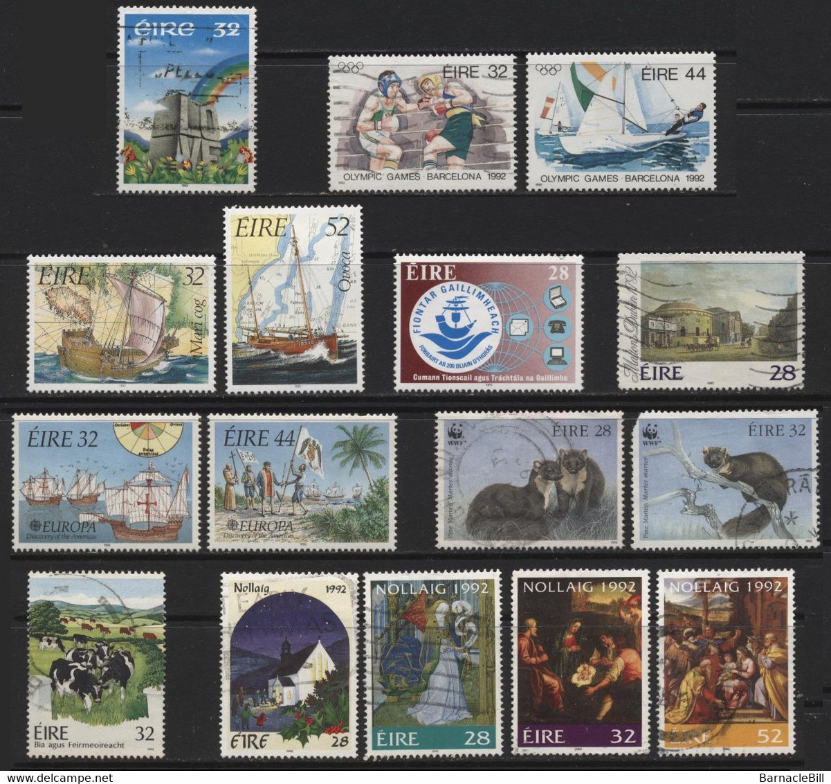 Ireland (26) 1992 Commemoratives. 16 Different Stamps. Mint & Used. Hinged. - Autres & Non Classés