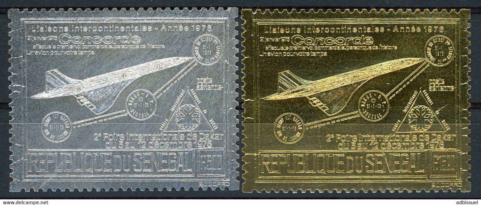 TIMBRES EN OR ET ARGENT(GOLD And SILVER ) POSTE AERIENNE N° 156 Et 157. 500 Fr Et 1500 Fr CONCORDE. Neuf ** (MNH). TB - Airmail