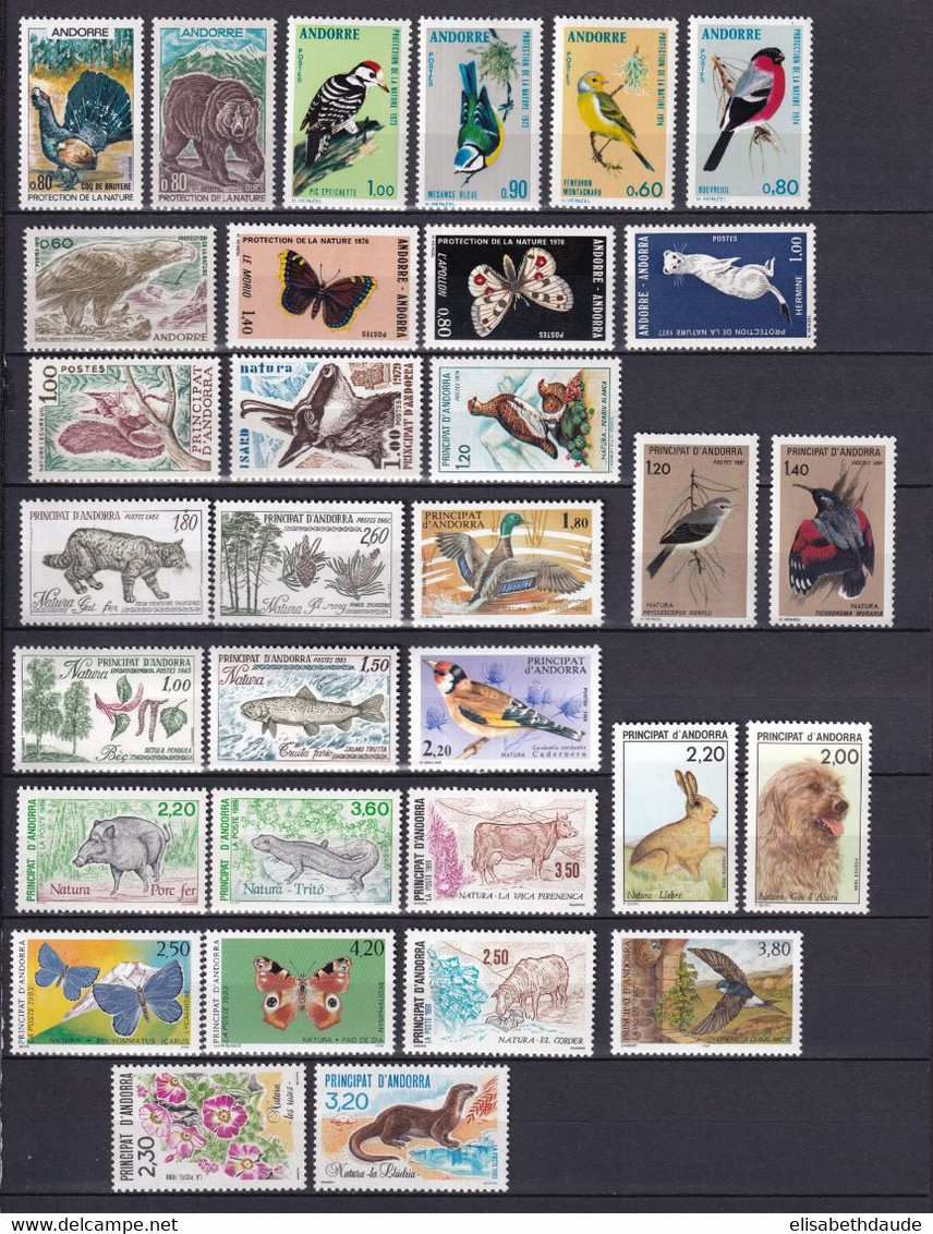 ANDORRE - 1971/1997 - UNIQUEMENT SERIES COMPLETES FAUNE / ANIMAUX ! ** MNH - COTE = 77.5 EUR. - Collezioni