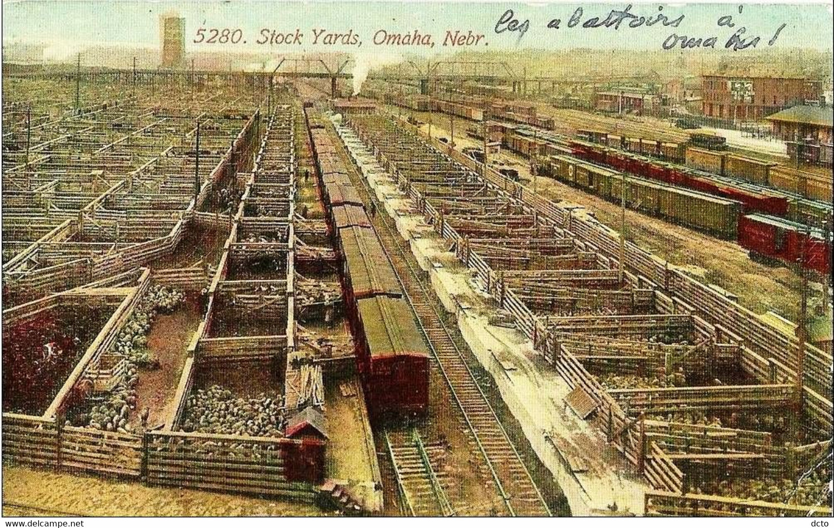 OMAHA (USA)  Stock Yards, , Nebr. N°5280  Bas Droit Plié, Envoi 1912 - Omaha