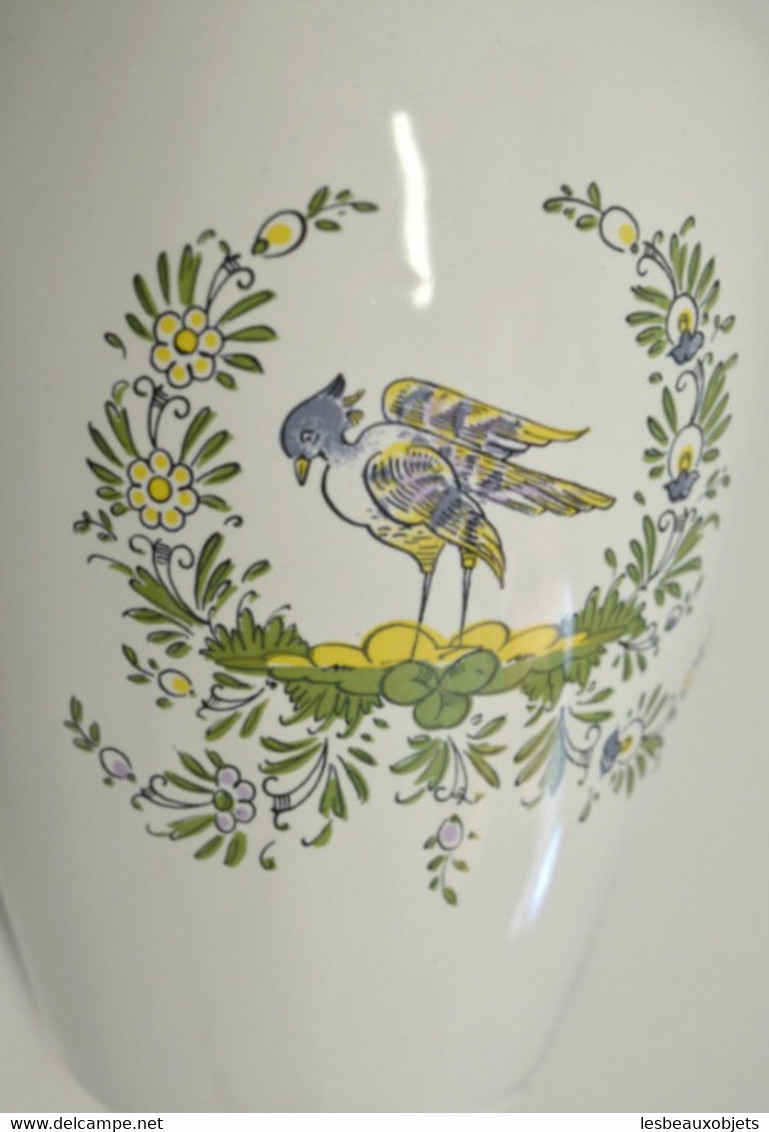 GRAND VASE trés déco CERAMIQUE LE RENOLEAU Oiseau bleu Vitrine Réf 17041611 -154 collection déco vitrine