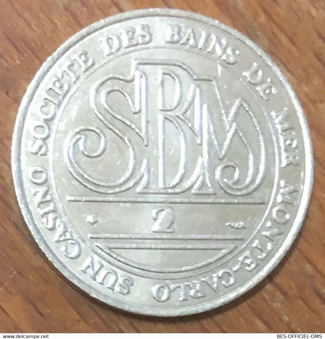 98 MONACO CASINO MONTE CARLO SOCIÉTÉ DES BAINS DE MER JETON SBM 2 FRANCS MONNAIE DE PARIS SLOT MACHINE TOKENS COIN CHIPS - Casino