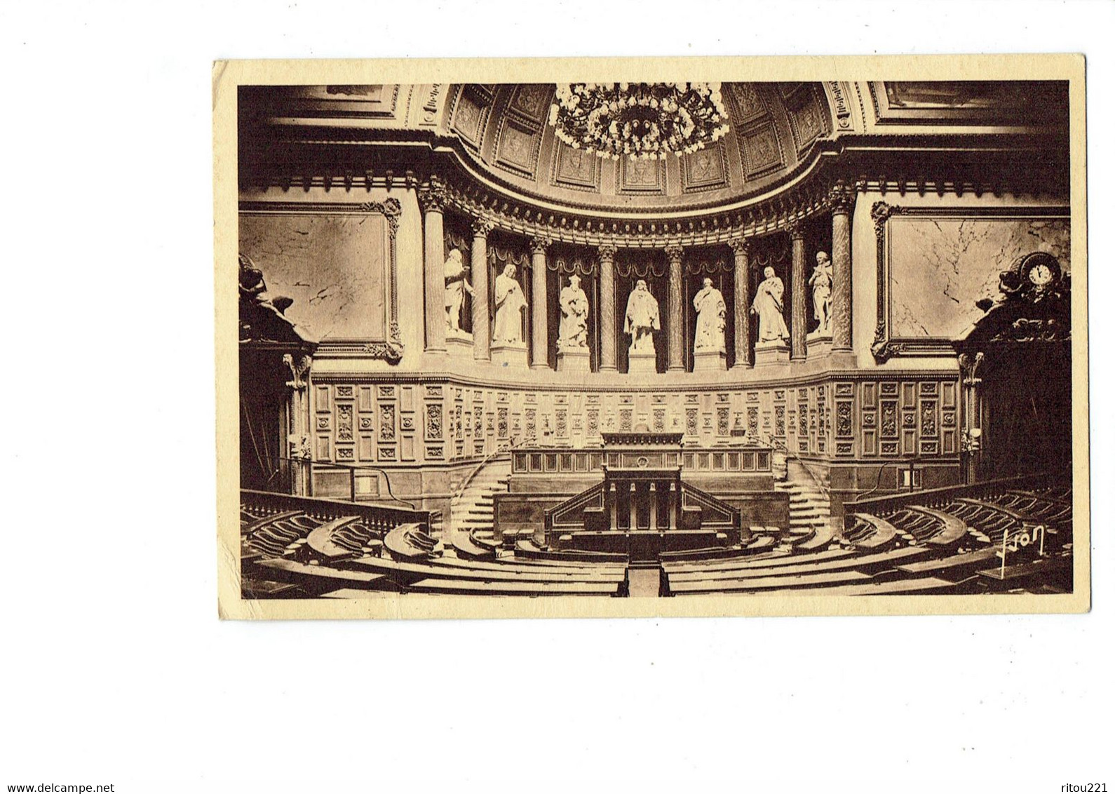 Cpa - Sénat - Salle Des Séances (tribunes) - Yvon - Horloge - Non Classés