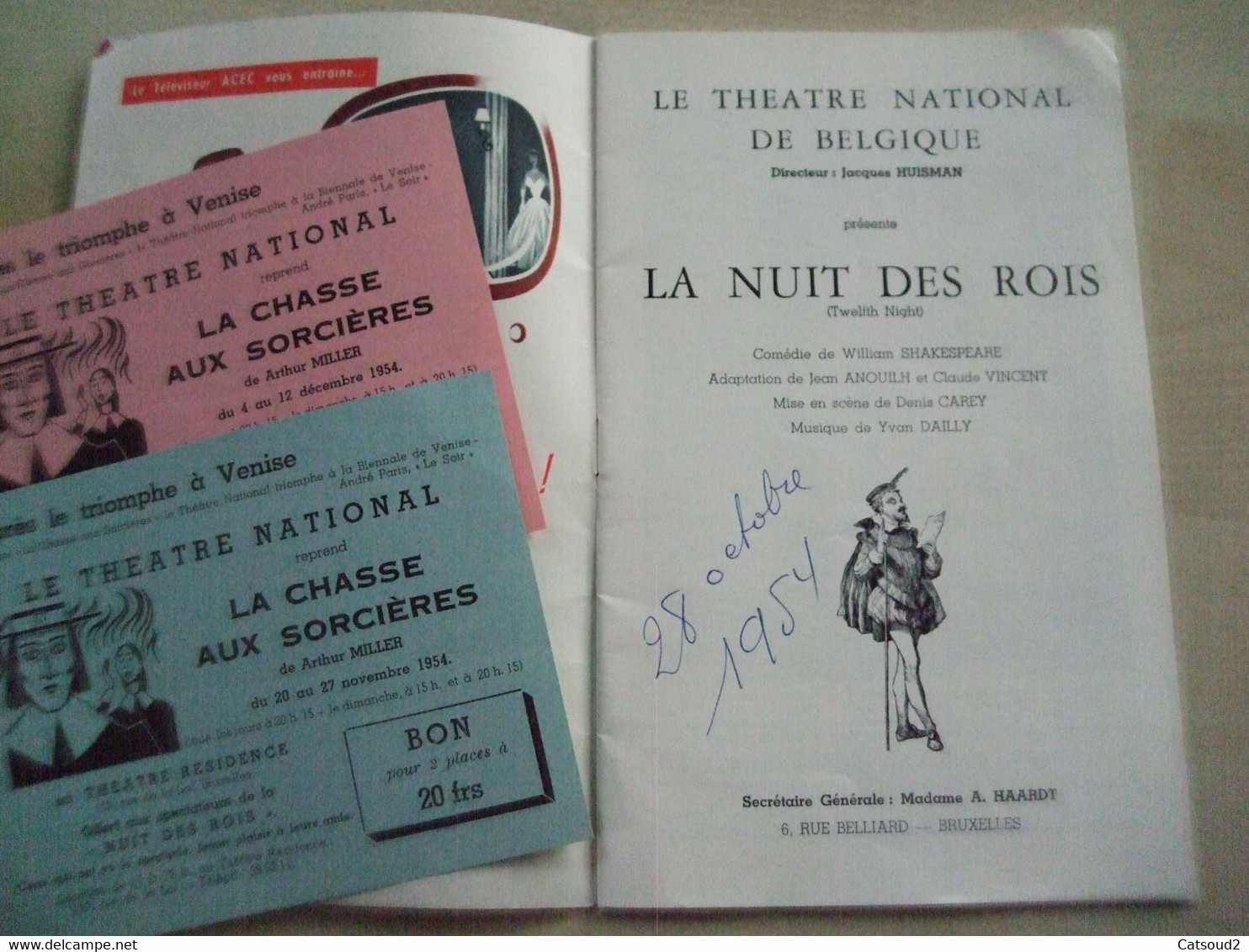 Ancien Programme THEATRE NATIONAL DE BELGIQUE La Nuit Des Rois - Programas