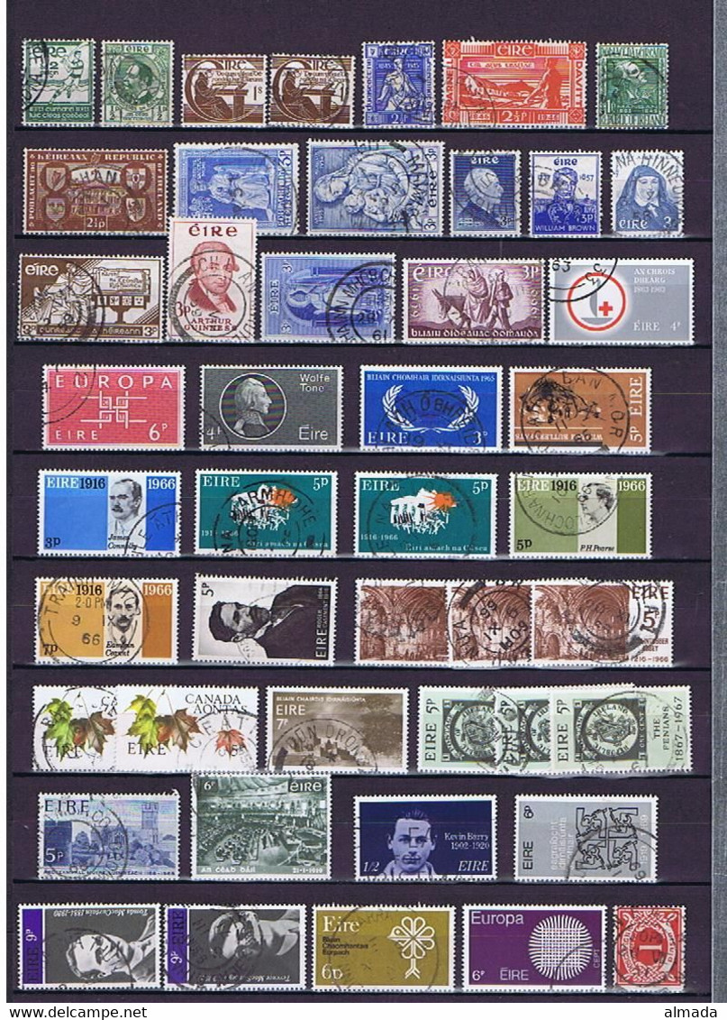 Irland, Ireland Lot 5: 1934-1970, 46 Used Stamps (some Duplication) Incl. Higher Values - Lots & Serien