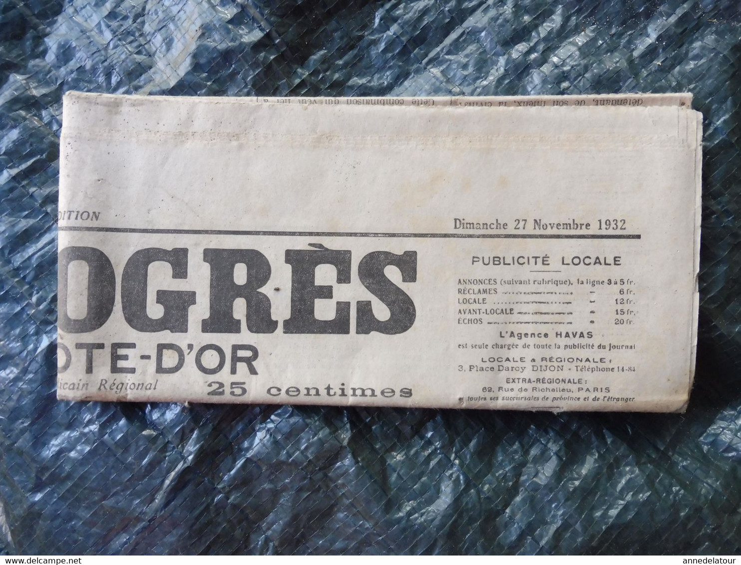 1932  LE PROGRES : L'avion "Nungesser-et-Coli ; La Crise Allemande  ; Etc - Informations Générales