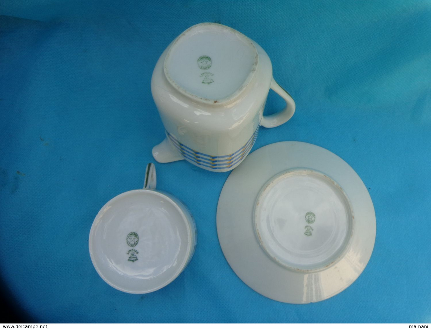Tasse - Sous Tasse - Pot A Creme Porcelaine De Limoges F. Legrand & Cie - Cups