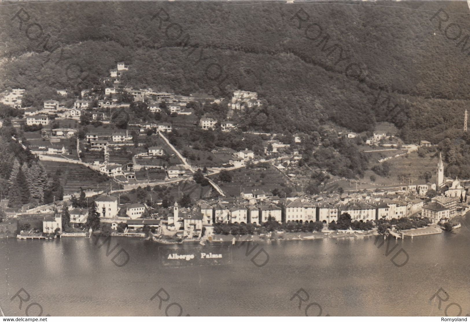 CARTOLINA  BISSONE,LUGANO,TESSIN,SVIZZERA,AEROFOTO,VIAGGIATA 1964 - Bissone