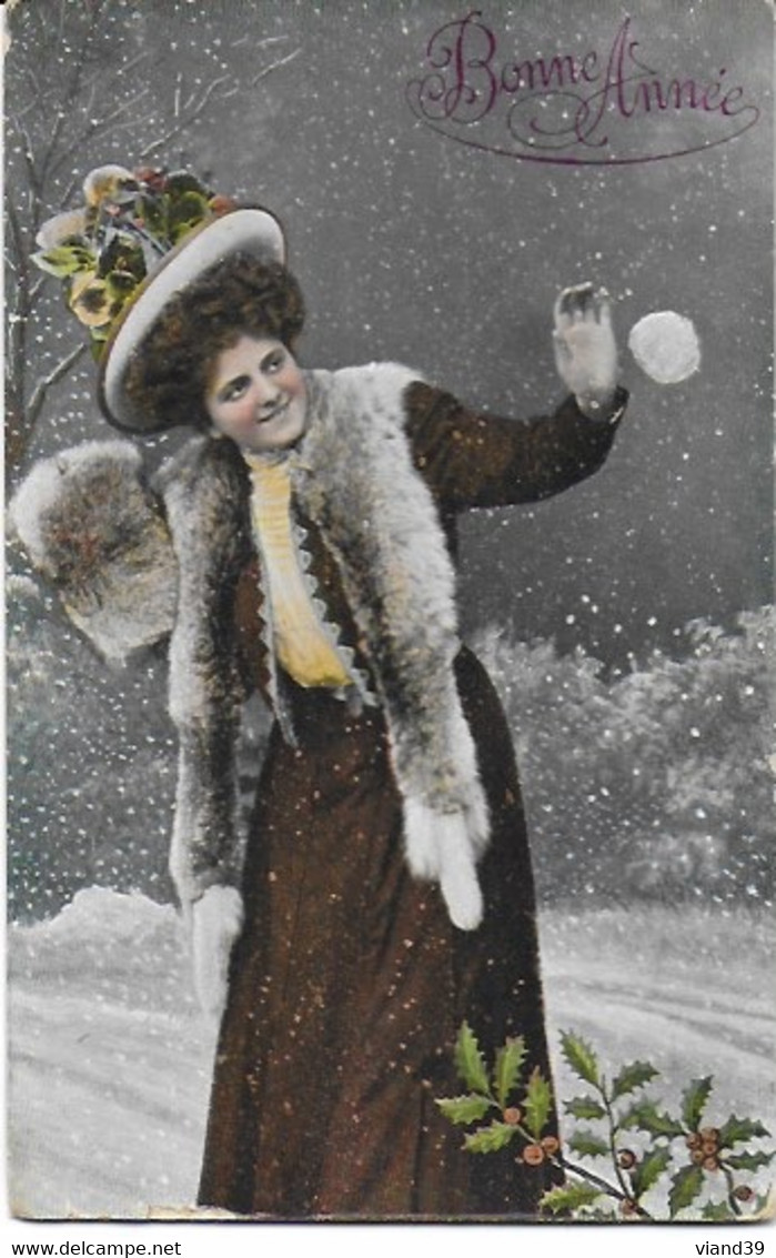 Bonne Année - Lot De 12 CPA - Thème : Femmes - Cartes Des Années 1900 à 1920 - Colecciones Y Lotes