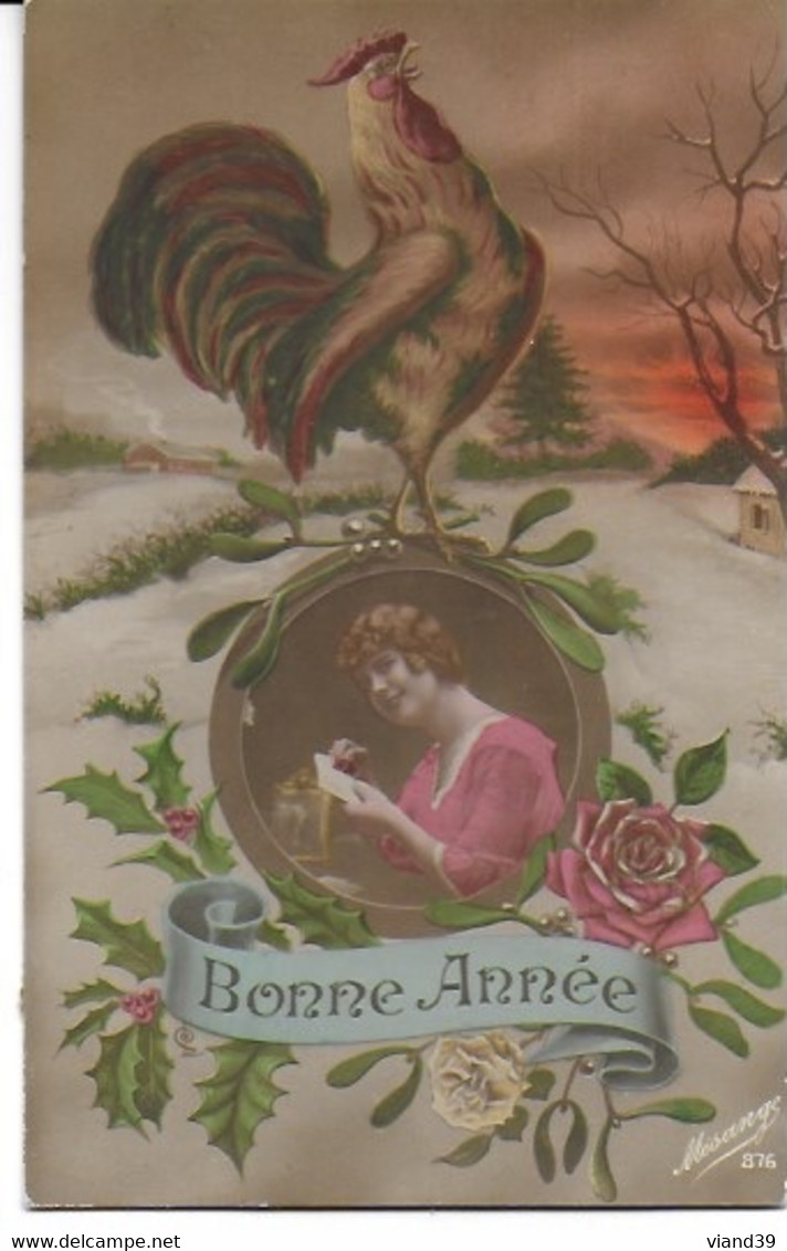 Bonne Année - Lot De  10 CPA - Thème : Femmes - Cartes Des Années  1904-1920 - Colecciones Y Lotes