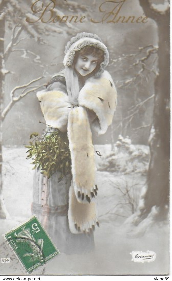 Bonne année - Lot de  10 CPA - thème : femmes - cartes des années  1904-1920