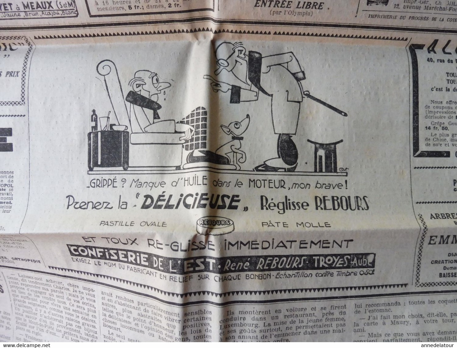 1932 LE PROGRES : Plein succès du lancement du NORMANDIE ;  Négociation dans les partis prolétariens ; Publicité ; etc