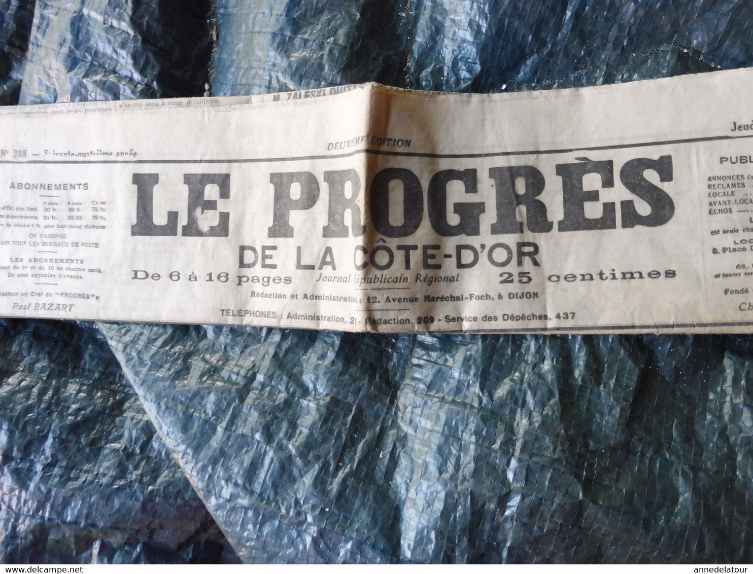 1932 LE PROGRES : La Ville Flottante Du NORMANDIE ; Wagons-Foudres-Truqués ; Les Maladies Du Lapin ; Etc - Allgemeine Literatur