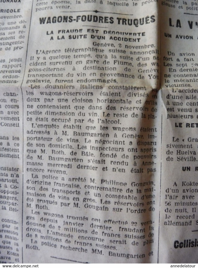 1932 LE PROGRES : La Ville Flottante du NORMANDIE ; Wagons-Foudres-Truqués ; Les maladies du lapin ; etc
