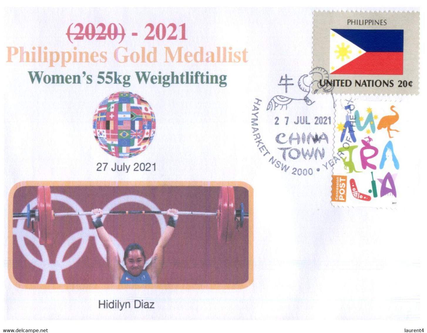 (VV 20 A) 2020 Tokyo Summer Olympic Games - Philipinnes Gold Medal - 27-7-2021 Weighlifting / Haltérophilie - Sommer 2020: Tokio