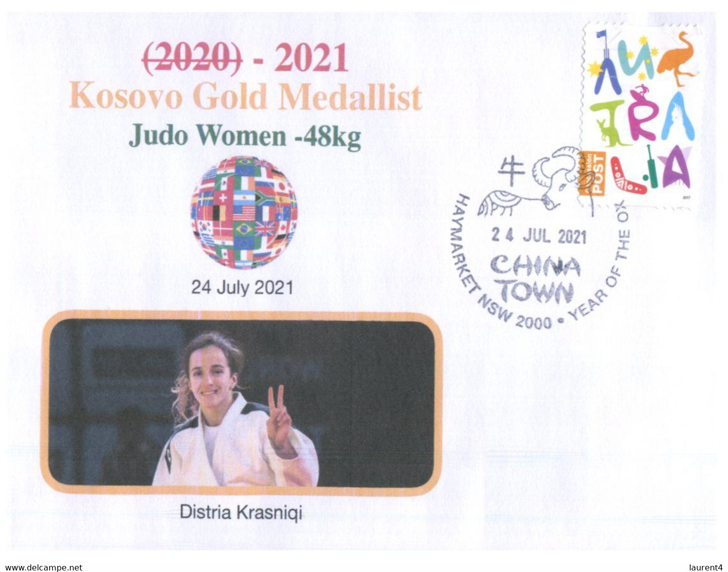 (VV 20 A) 2020 Tokyo Summer Olympic Games - Kosovo Gold Medal - 24-7-2021 Woman Judo - Sommer 2020: Tokio