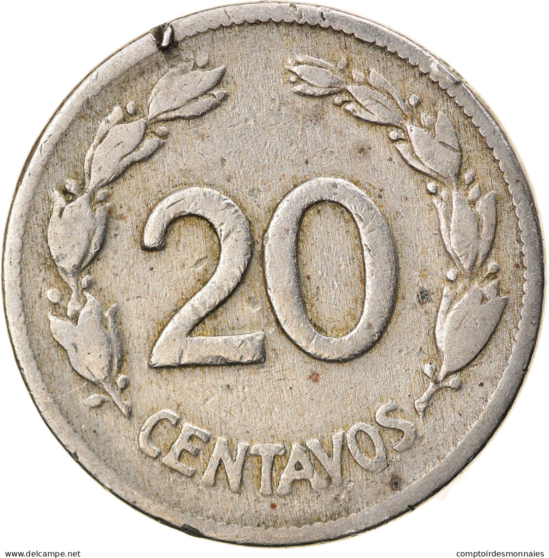Monnaie, Équateur, 20 Centavos, 1946, TB+, Copper-nickel, KM:77.1b - Equateur