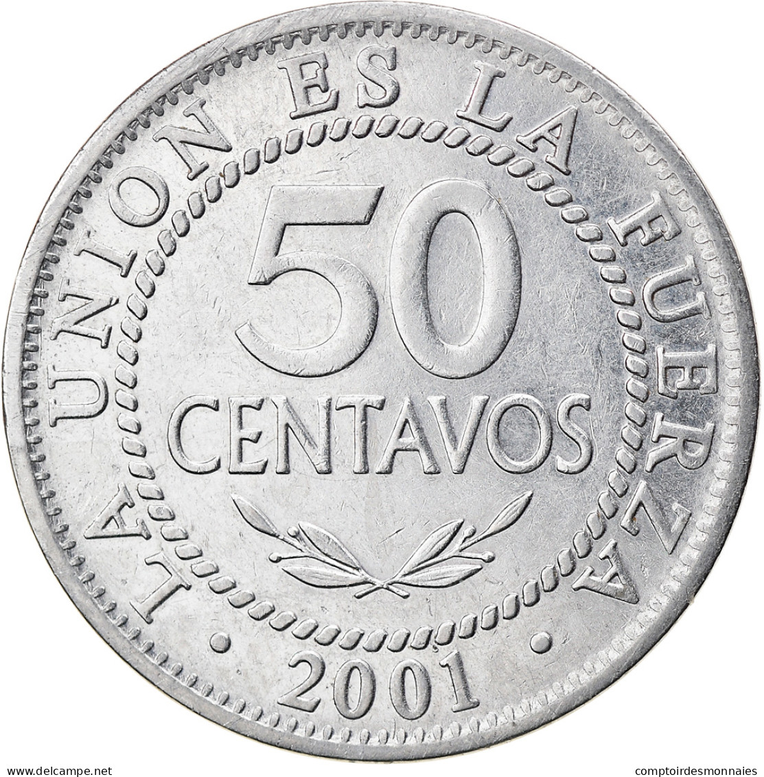 Monnaie, Bolivie, 50 Centavos, 2001, TTB, Stainless Steel, KM:204 - Bolivie