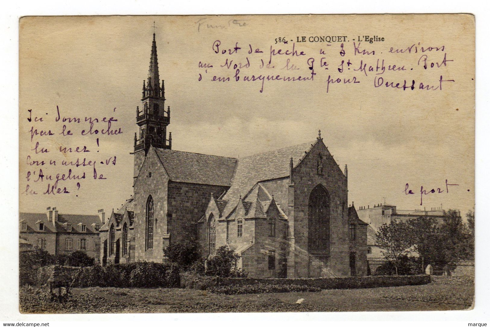 Cpa N° 586 LE CONQUET L ' Eglise - Le Conquet